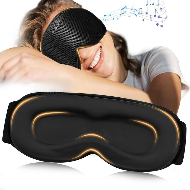 Bluetooth Headphones Sleep Mask with Removable 3D Contoured, Sleeping Headphones with Ultra-Thin Stereo Speakers for Side Sleepers, Music Eye Mask for Sleep, Perfect Tech Gifts Stereo Side Sleepers Meditation Gadgets for Men Women