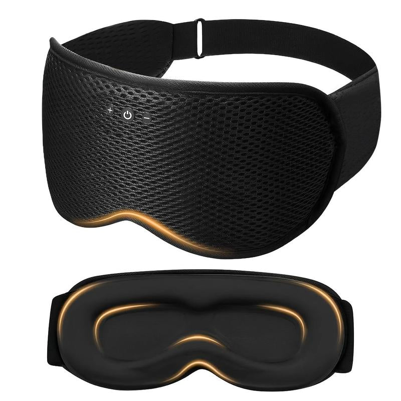 Bluetooth Headphones Sleep Mask with Removable 3D Contoured, Sleeping Headphones with Ultra-Thin Stereo Speakers for Side Sleepers, Music Eye Mask for Sleep, Perfect Tech Gifts Stereo Side Sleepers Meditation Gadgets for Men Women