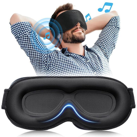 Bluetooth Headphones Sleep Mask with Removable 3D Contoured, Sleeping Headphones with Ultra-Thin Stereo Speakers for Side Sleepers, Music Eye Mask for Sleep, Perfect Tech Gifts Stereo Side Sleepers Meditation Gadgets for Men Women